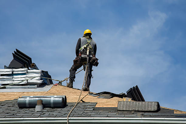 Professional Gutter Installation technician working in Indio, CA